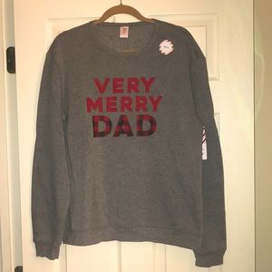 Very Merry Dad Gray Christmas Sweatshirt - NWT (Sweatshirt Only) - Medium
